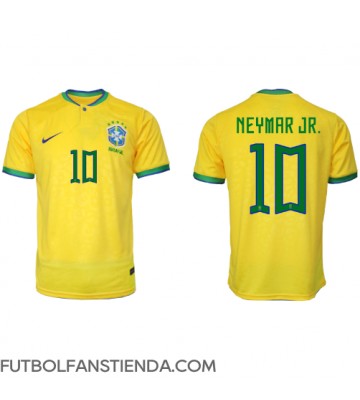 Brasil Neymar Jr #10 Primera Equipación Mundial 2022 Manga Corta